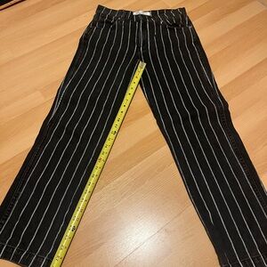 Reformation Black and White Striped jeans